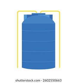 Water tank vector. Tap. Water tank on white background.