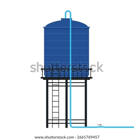 Water tank vector. Tap. Water tank on white background.