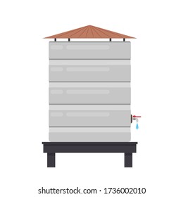 Water tank vector. tap. wallpaper. free space for text.