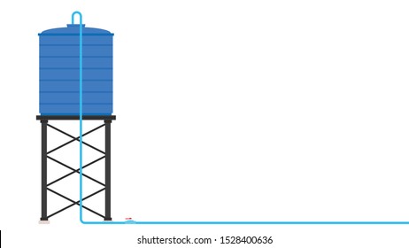 Water tank vector. wallpaper. water tank  on white background. free space for text. copy space.