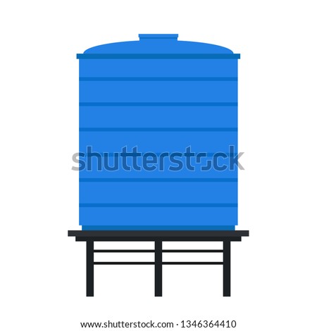 Water tank vector. wallpaper. water tank  on white background. free space for text. copy space.