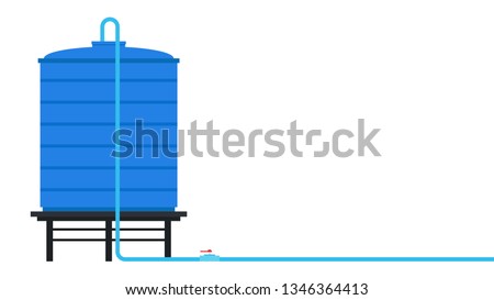 Water tank vector. wallpaper. water tank  on white background. free space for text. copy space.