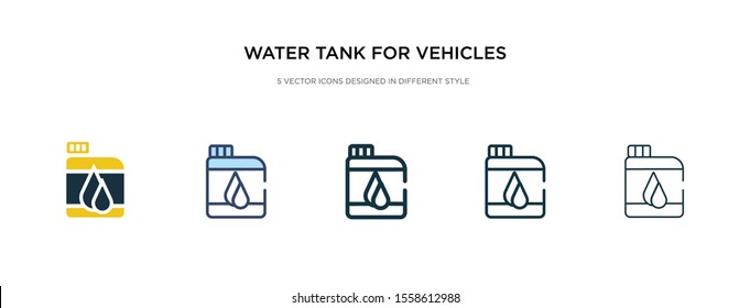water tank for vehicles icon in different style vector illustration. two colored and black water tank for vehicles vector icons designed in filled, outline, line and stroke style can be used for