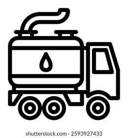 Water tanker truck icon line style transparent