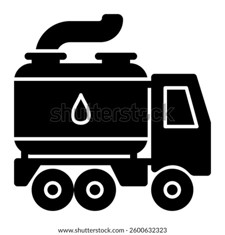 Water tanker truck icon solid style transparent
