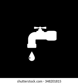 Water tap black vector icon