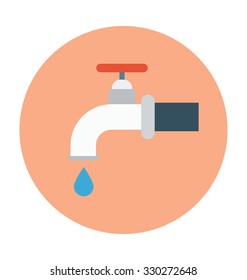 
Water Tap Colored Vector Icon

