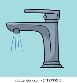 Water tap. Concept isolated. Flat cartoon style vector