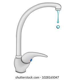 Water tap. concept on the conservation of natural resources. Object on white background vector illustration