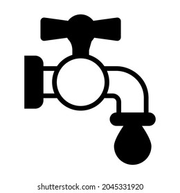 grifo de agua, icono relleno negro, sanidad e icono médico.