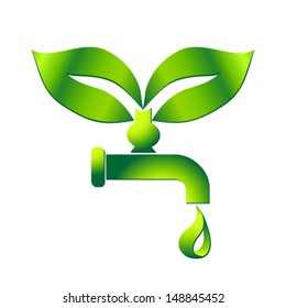 water tap with drop - eco sign