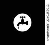 Water tap with drop. Faucet vector Vector icon