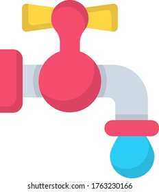 grifo de agua, icono de caída de color plano