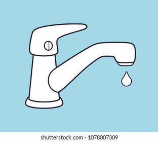 Water tap with drop icon