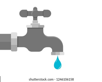 	
Water tap with drop vector