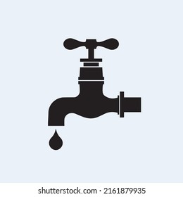Grifo de agua con vector de caída de agua