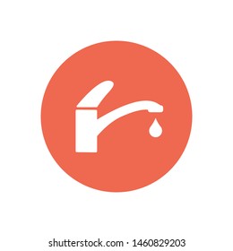 A water tap with a drop vector icon. The symbol of a water tap. A tap vector icon.