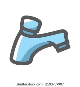 Water tap equipment Vector icon Cartoon illustration.