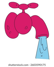 Water is tap is falling vector illustration