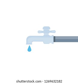 Water tap faucet with drop. Vector illustration 