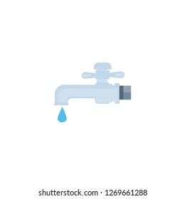 Water tap faucet with drop. Vector illustration 