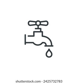 Icono de grifo de agua, ilustración vectorial