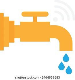 Icono de grifo de agua Ilustración plana de Vector