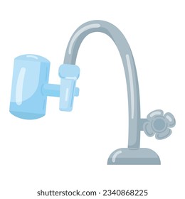Water tap filter icon cartoon vector. Purification system. Tank treatment