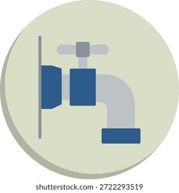 Water Tap Flat Circle Style Icon