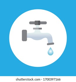 Water tap flat icon isolated. Vector Illustration.