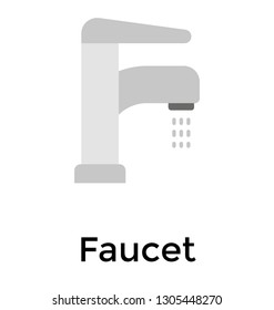 Water tap flat icon vector