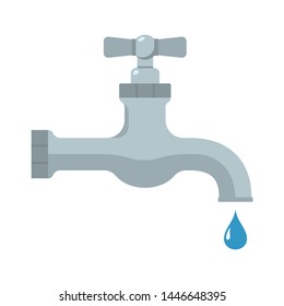 Water tap in flat style. Vector illustration
