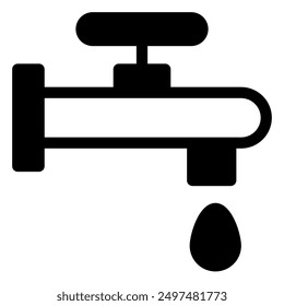 water tap glyph icon vector illustration isolated on white background