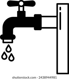 Water tap glyph and line vector illustration