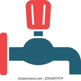 Water Tap Glyph Two Color Icon For Personal And Commercial Use.

