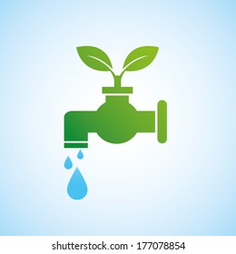 Water tap green icon 