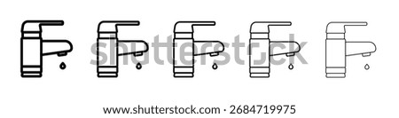 Water tap icon flat illustration set logo