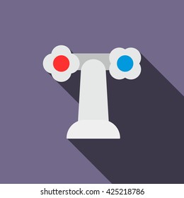Water tap icon in flat style