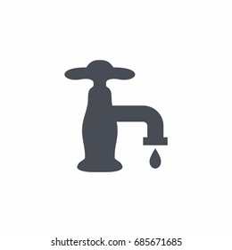Water Tap icon in flat style on white background vector illustration