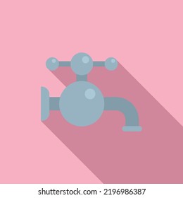 Vector plano de icono de grifo de agua. Residuo de tuberías. Drenaje de plomo