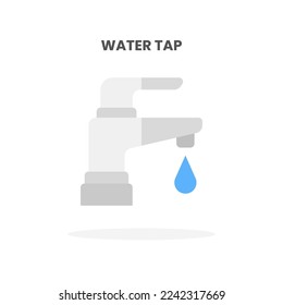 Water Tap icon flat. Vector illustration on white background. Can used for web, app, digital product, presentation, UI and many more.