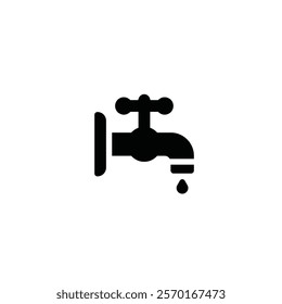 Water tap icon flat vector design