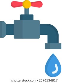 Water Tap Icon Flat Vector Illustration
