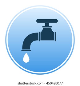 Water tap icon. Flat vector stock illustration.
