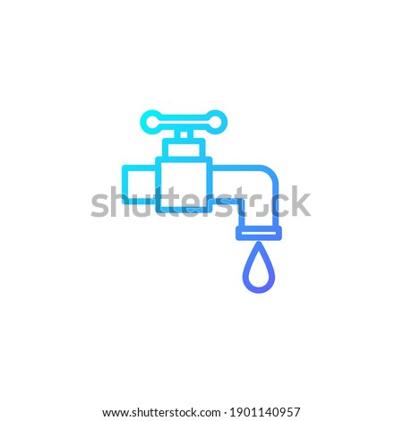 Water tap icon with gradient blue color style