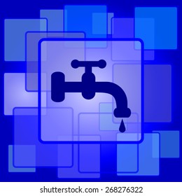 Water tap icon. Internet button on abstract background. 