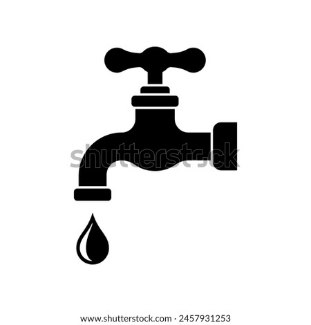 Water tap icon isolated oon white backround.