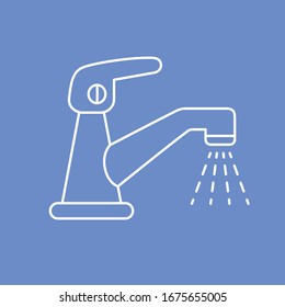 Water tap icon line vector