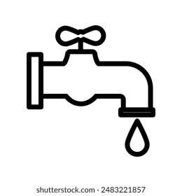 Water tap icon logo sign vector outline