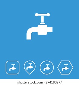 Water Tap Icon on Flat UI Colors with Different Shapes. Eps-10.